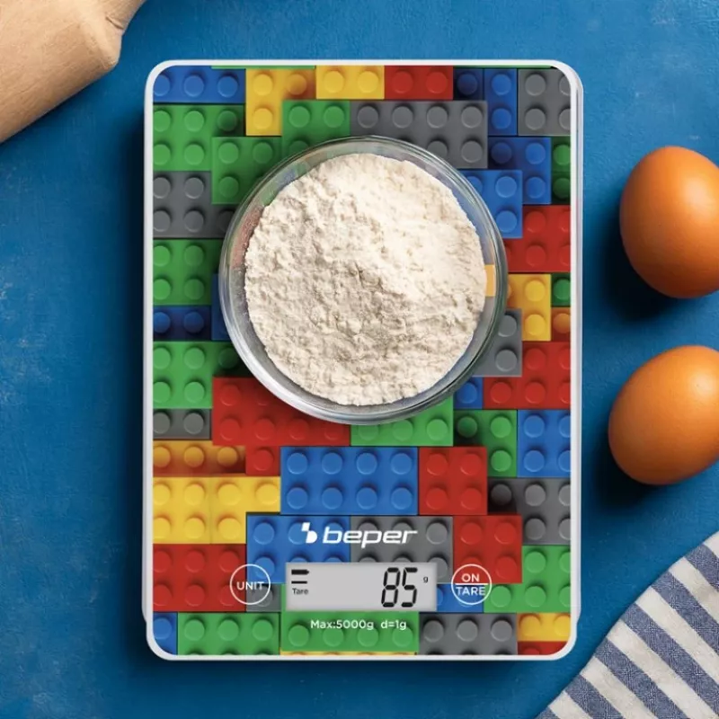 Köögikaal Beper P102BIL005 - digitaalne, 5 kg, 1 g, värvilised klotsid