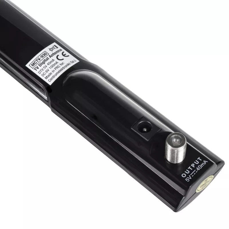 Sisetelevisiooniantenn MACLEAN MCTV-930 — DVB-T, VHF 87,5–230 MHz, UHF 470–790 MHz, VHF 26 dB / UHF 28 dB, 75 Ω, must