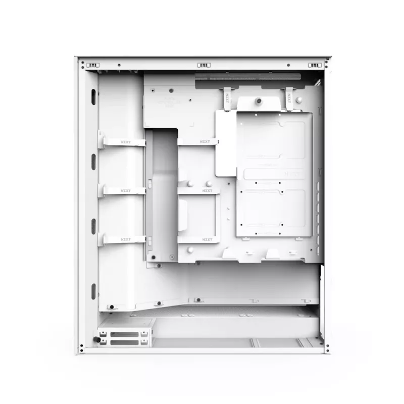 PC Case NZXT H7 Flow RGB Midi Tower Valge — karastatud klaas, EATX, ees 3×120mm, USB-C