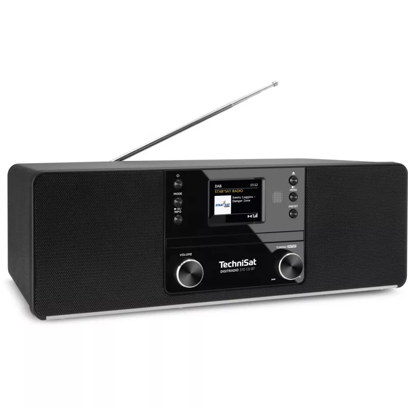 TechniSat DigitRadio 370 CD BT - Audiosüsteem - 2 x 5 W - Must