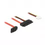 SATA kaabel DeLOCK 0,3 m SATAIII 7 pin + Floppy 4 pin / SATAIII 22 pin