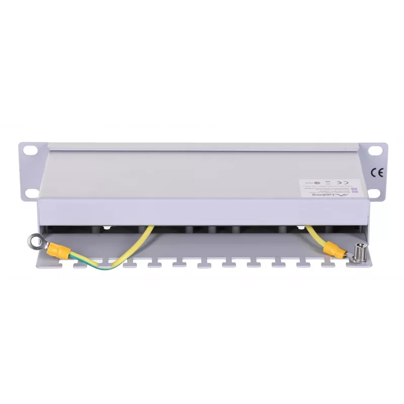 Patch-paneel LANBERG PPF6-9012-S, 12 pordiga, metallist, hall, 1U, 215×130×44,5 mm