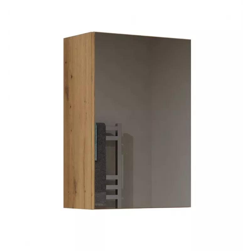 Vannitoa hoiusapp top e shop POLA 1DL ARTISAN — seinale paigaldatav, tamme raam, 400×220×600 mm, 3 riiulit