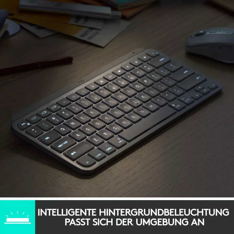Mxkeys Mini traadita valgustusega klaviatuur Graphite - UK - Intnl