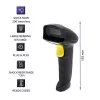Käeshoitav juhtmega 1D/2D vöötkoodiskanner QOLTEC 50853 — USB, ABS-korpus, 1,65 m kaabel, 97×65×167 mm, 105 g