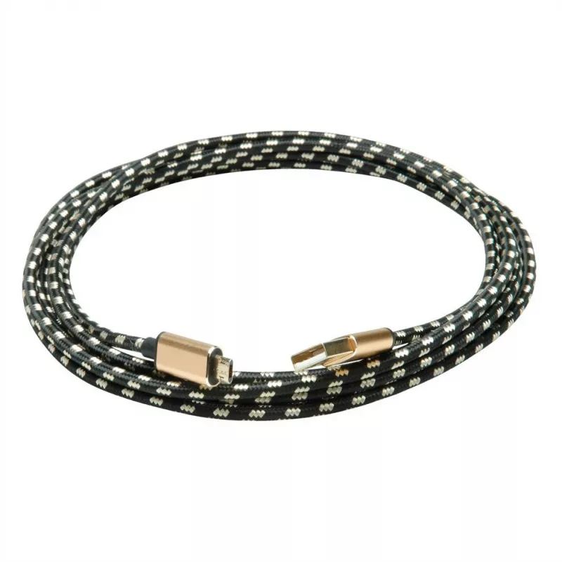ROLINE 11.02.8819 USB-kaabel 0,8 m USB 2.0 USB C Micro-USB B Must - Kuldne (11.02.8819)