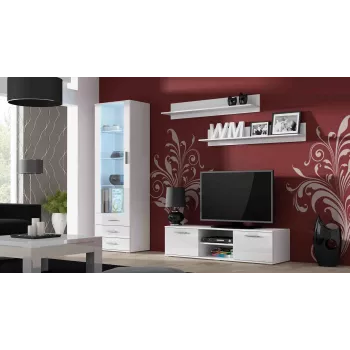 Cama TV-alus SOHO 140 valge/valge läikiv