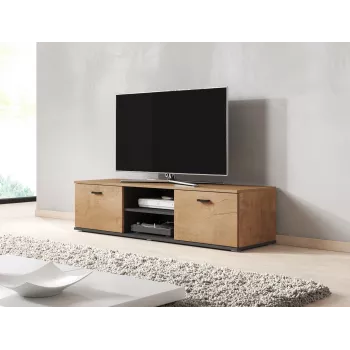 TV-kapp Cama Meble SOHO 140, lefkas tamm/must, 1400×430×370 mm