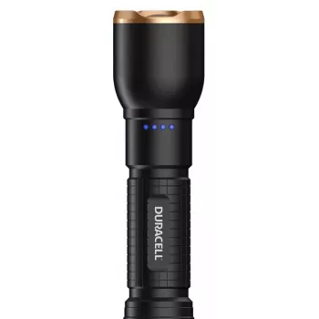 Taskulamp Duracell DF2500R — must, käeshoitav laetav taskulamp