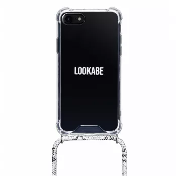 Kaelakeeümbris Lookabe Snake Edition iPhone 7/8 Plus jaoks — hõbedane, kantav telefoniümbris