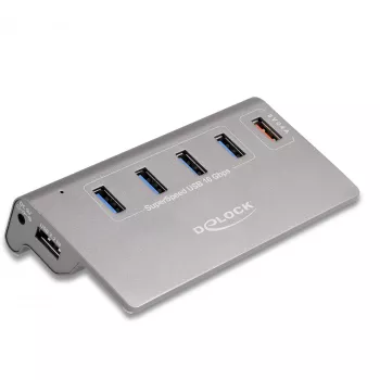 DeLOCK USB-jaotur 10 Gbps 4 A-tüüpi porti 1 kiirlaadimisport