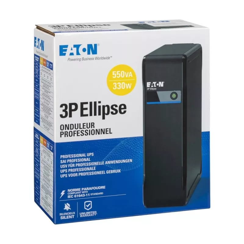 Eaton 3P Ellipse 550 katkematu toiteallikas (UPS) ooterežiim (võrguväline) 0,55 kVA 330 W 4 AC-pistikupesa
