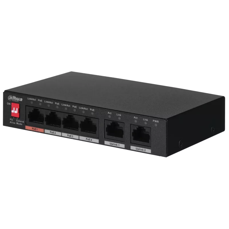 Dahua Technology PFS3006-4ET-60 haldamata L2 kiire Ethernet (10/100) Power over Ethernet (PoE) Must