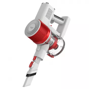 Juhtmeta tolmuimeja Adler AD 7051 — 300 W max, 22,2 V aku, 0,6 L tolmukottita, roostevabast terasest toru, EPA F8, LED-tuli, valge/punane