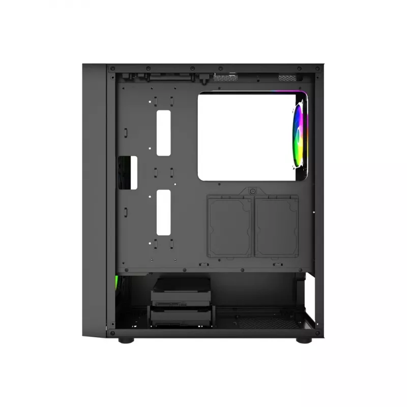 Arvutikorpus GEMBIRD Fornax 4300 Midi Tower ATX, karastatud klaas, 2×3,5-tollist pesa, 3×2,5-tollist pesa, ARGB-ventilaatorite tugi, USB 3.2 Gen1