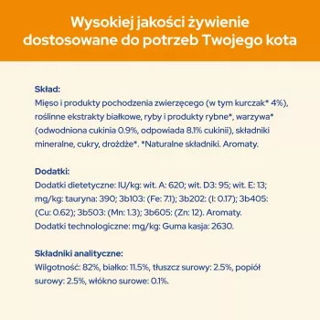 Märg kassitoit Purina Nestlé Adult 1+ 10×85 g — kana, 11,5% valku, 82% niiskust