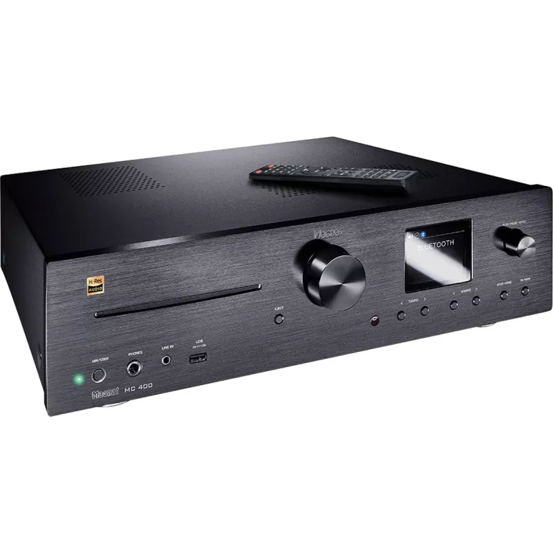 Stereovastuvõtja Magnat MC 400 — 2.0 kanalit, 40 W kanali kohta, CD-mängija, Wi‑Fi, Bluetooth, DAB/FM, Ethernet (must)