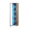 Vitriin Cama Meble VIGO 180 — seinale paigaldatav klaasvitriin, 1800×400×300 mm, wotan tamme