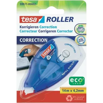 Korrektsioonirull Tesa 59971 — 4,2 mm ots, 14 m korrektsioonilint, valge