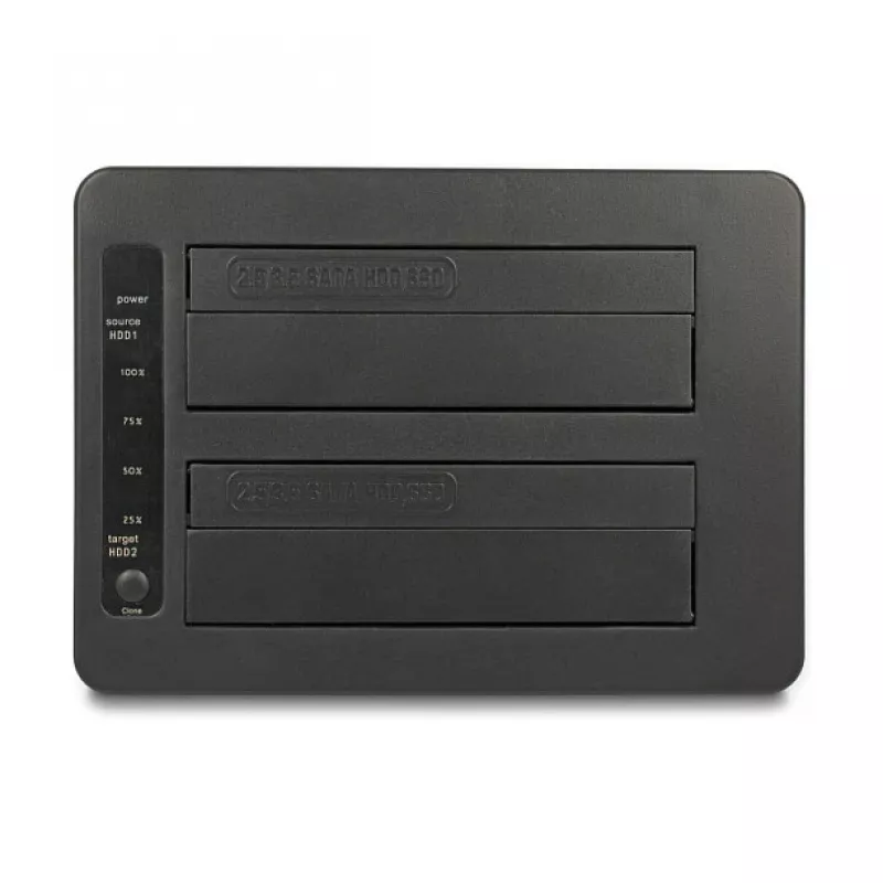 DeLOCK USB kahekordne dokkimisjaam 2 x SATA HDD SSD kloonimisfunktsiooniga ja kaardilugejaga