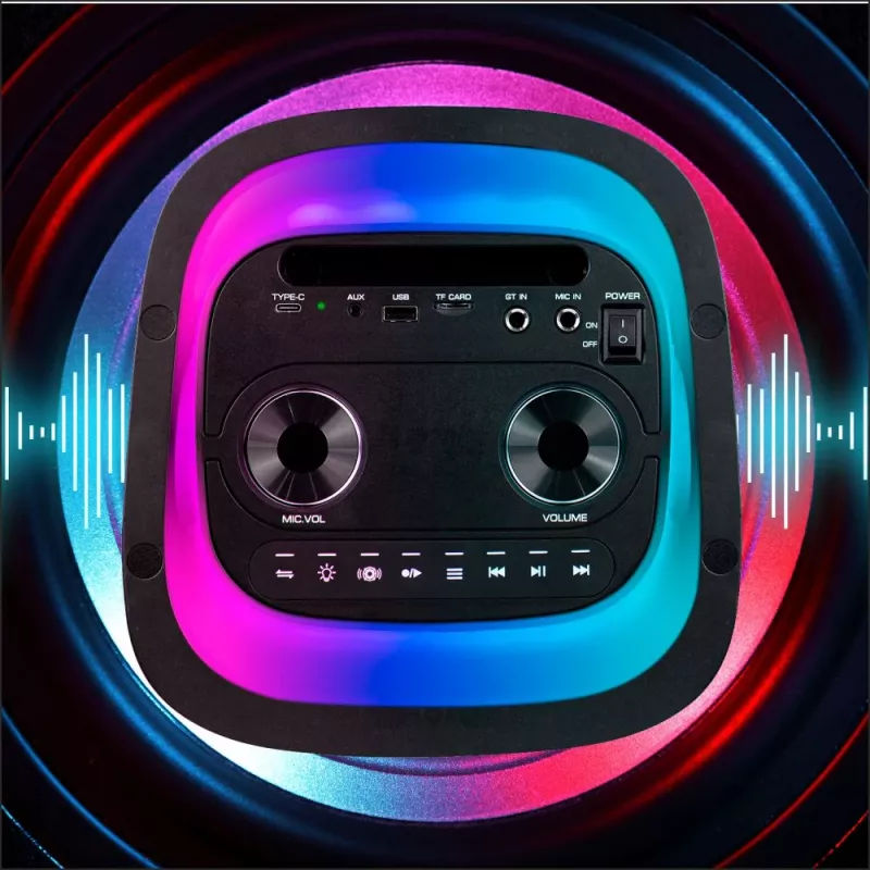 Kaasaskantav kõlar MANTA SPK0601B100, 100 W, Bluetooth, karaoke, juhtmevaba mikrofon, aku, ekvalaiser, diskotuled