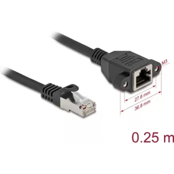 DeLOCK 90773 võrgukaabel must 0,25 m Cat6a S/FTP RJ-45
