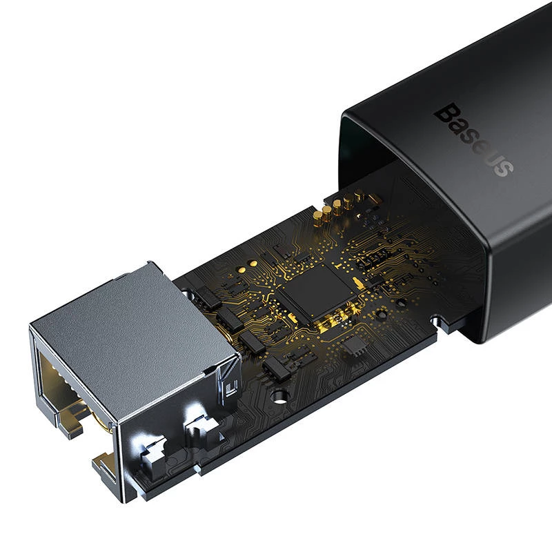 Baseus Lite Series USB-lt RJ45 võrguadapterile, 100Mbps (must)