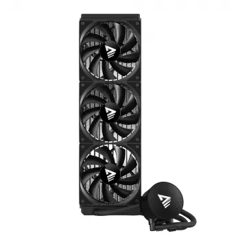 Vedelikjahutuse komplekt SAVIO NOX 360 mm (3×120 mm ventilaatorit, vasest alus, alumiiniumradiaator) Must, 600–1800 p/min