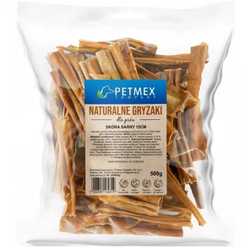 Koerte närimiskont PETMEX metskitse nahk 15 cm 500 g — kuivatatud metskitse nahast närimiskont