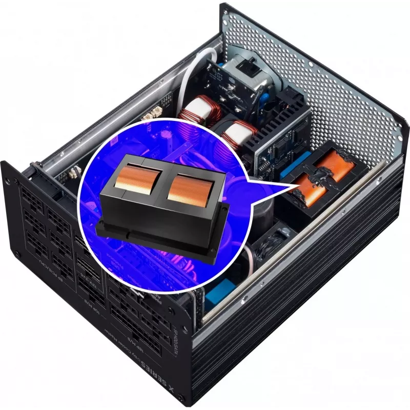 Toiteplokk Cooler Master X Mighty Platinum 2000W 230V, ATX 24-kontaktiline, 80 PLUS Platinum, must, 12 cm ventilaator