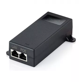 PoE++ süstija DIGITUS DN-95104-1 — Gigabit Ethernet 802.3bt, 60W, 55V, 100m, must