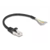 DeLOCK kaabel RJ50 isane avatud juhtmeotstele S/FTP 0,25 m must