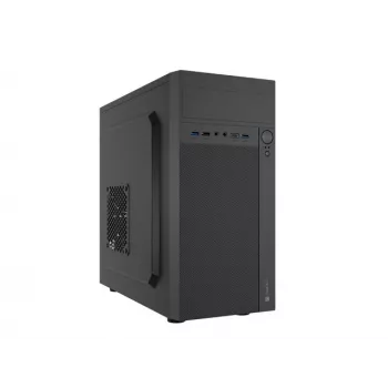 PC korpus NATEC Helix Mini Torn Must — microATX/Mini-ITX, 3x3,5 tolli + 5x2,5 tolli, 33 cm GPU, USB-C/USB-A pordid