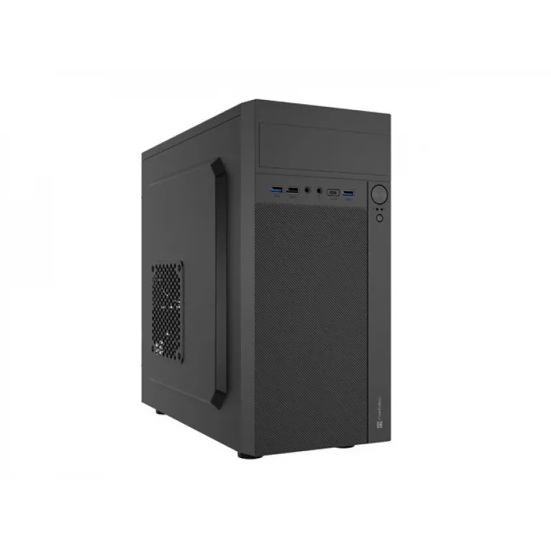 PC korpus NATEC Helix Mini Torn Must — microATX/Mini-ITX, 3x3,5 tolli + 5x2,5 tolli, 33 cm GPU, USB-C/USB-A pordid