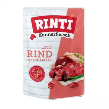 Märg koeratoit RINTI Kennerfleisch Veis 400 g — ühevalguline veis, täisväärtuslik täiskasvanute sööt, 400 g