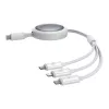 Kiirlaadimiskaabel 3in1 Baseus Free2Draw USB-C – USB-C/Lightning/Micro 100W, 1,1 m (valge)