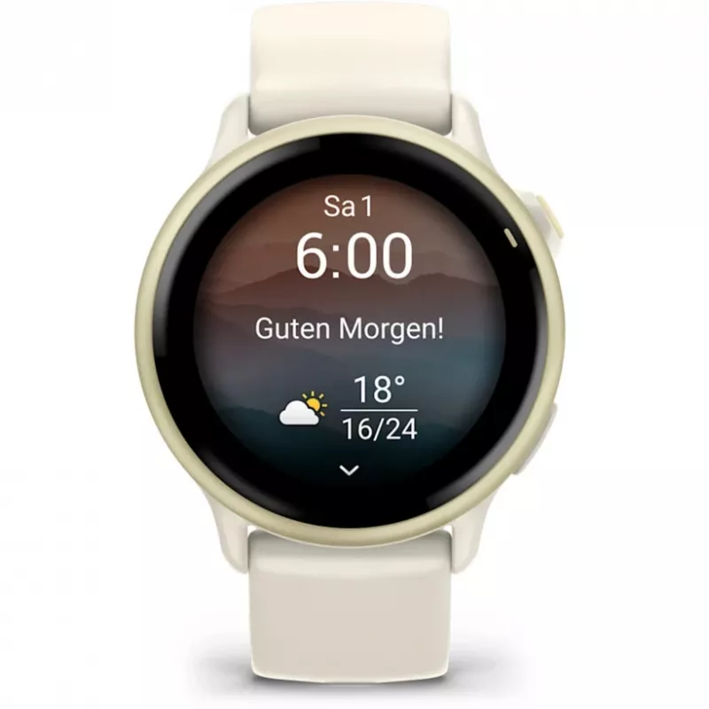 Garmin vívoactive 6 3,05 cm (1,2) AMOLED 42 mm Digitaalne 390 x 390 pikslit Puuteekraan Valge Wi-Fi GPS (satelliit)