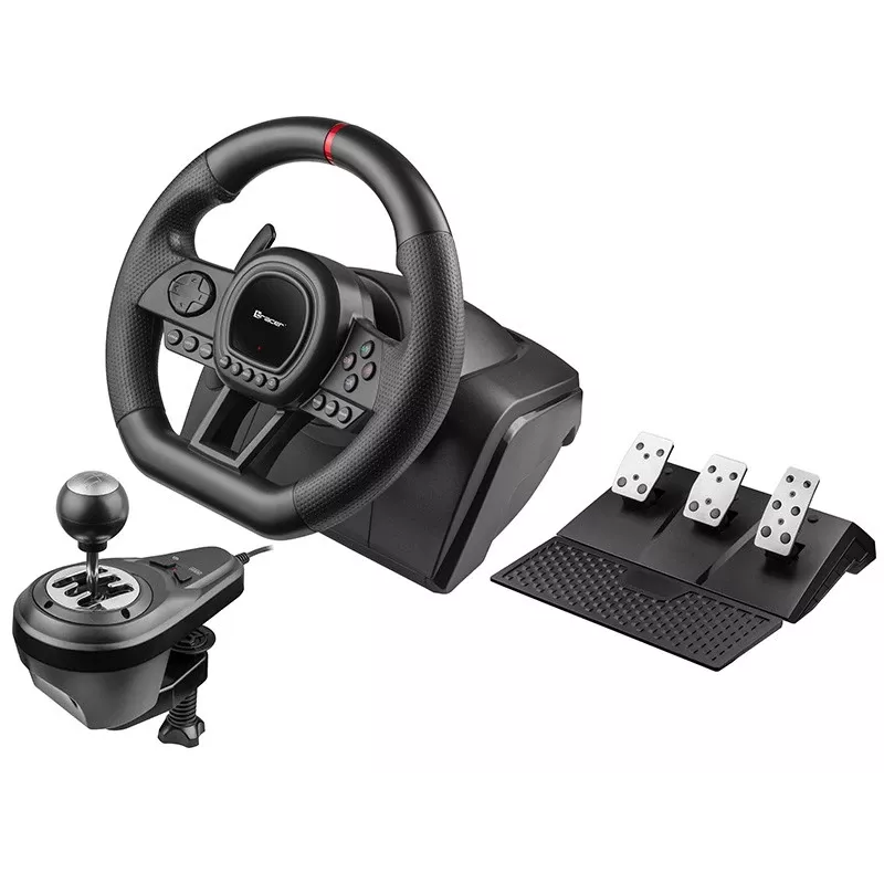Manuaalkäigukasti vahetaja TRACER TRAJOY47345 — juhtmega 6-ühes simracing-kontroller, 1,8 m kaabel, must, ergonoomiline libisemiskindel käepide, 270° pöörlemine