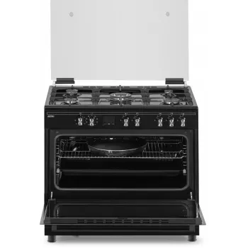 Gaasi-elektripliit MPM MPM-93-KGM-32 90 cm, gaasipliit, elektriahi, 5 põletit, must, energiaklass A