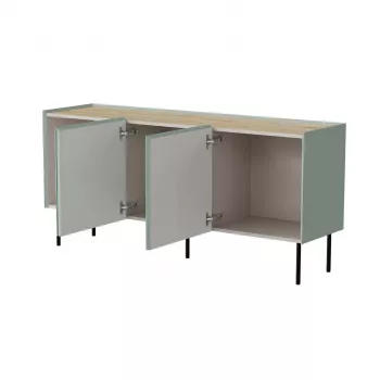 Kummut cama meble FELLINI 150×40×70 cm, oliivivärvi õlitatud tamme pealispinnaga, MDF karkass