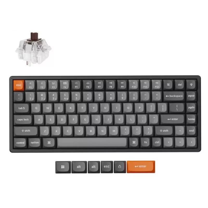 Keychron K2 Max klaviatuur Universaalne RF juhtmevaba QWERTY inglise must hall 75% mehaaniline