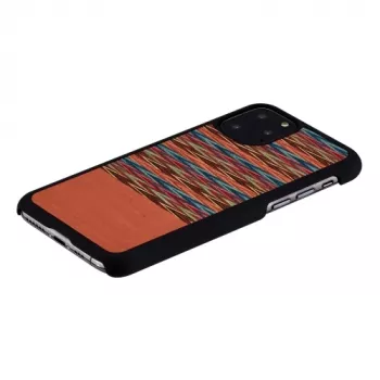 nutitelefoni ümbris man and wood iPhone 11 Pro jaoks — pruun ruuduline must musta äärisega