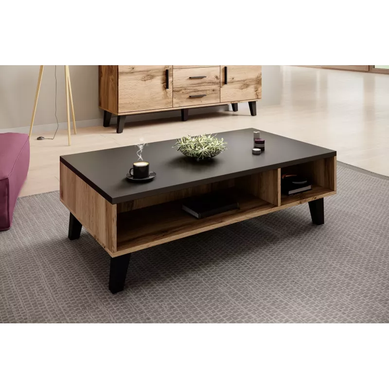 Cama LOTTA 110 Kohvilaud wotani tamm/mat must