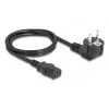 Toitejuhe DELOCK CEE 7/7 (E+F) IEC C13 90° nurga all, 1 m, H05VV-F 3x1,00 mm², must