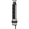 Brennenstuhl Tower Power Table Extension Socket - pikendusjuhe - 3 väljundpistikut - 2,0m - must, alumiinium (1396200003)