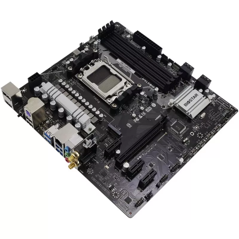 Emaplaat BIOSTAR A620MP-E PRO — AMD A620 microATX, Socket AM5, DDR5, 4 DIMM, max 128 GB, 2.5Gb LAN