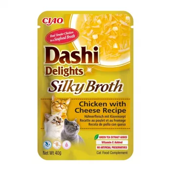 Kassimärg maiuspala INABA Dashi Delights Siidine Puljong Kana juustuga 40 g üheportsjoniline kotike