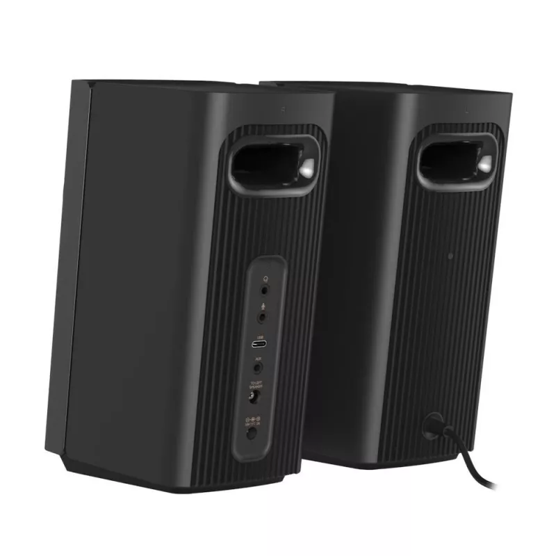 CREATIVE T60 2.0 kompaktsed Hi-Fi lauakõlarid selge dialoogi ja ruumilise heliga, Sound Blaster SmartComms Kit, USB-C heli- ja mikrofoniport ning kõrvaklappide port B