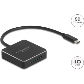 Kaardilugeja DELOCK 91019 USB 3.1 (Gen 2) USB-C — SD / SDHC / SDXC, 10 Gbit/s, must