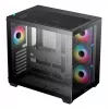 PC korpus DeepCool CG530 4F Midi Tower Must — karastatud klaas, ATX/ITX/Micro ATX, 3x120mm ventilaatorid, USB-C